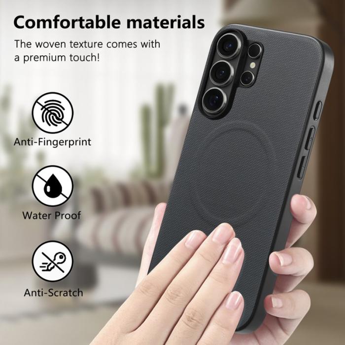 OEM - Mobilskal för Samsung Galaxy S26 Ultra Magnetiskt Konstläder + TPU - Grå