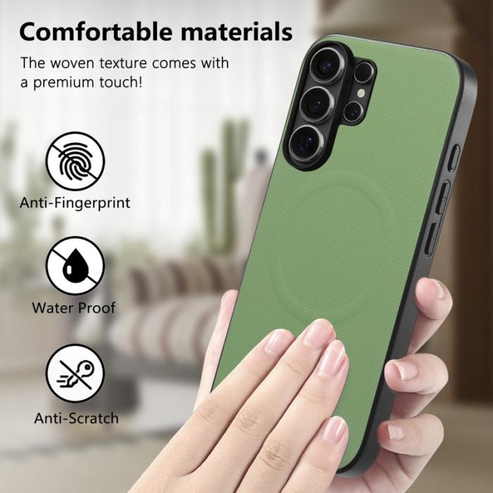 OEM - Mobilskal för Samsung Galaxy S26 Ultra Magnetiskt Konstläder + TPU - Grön