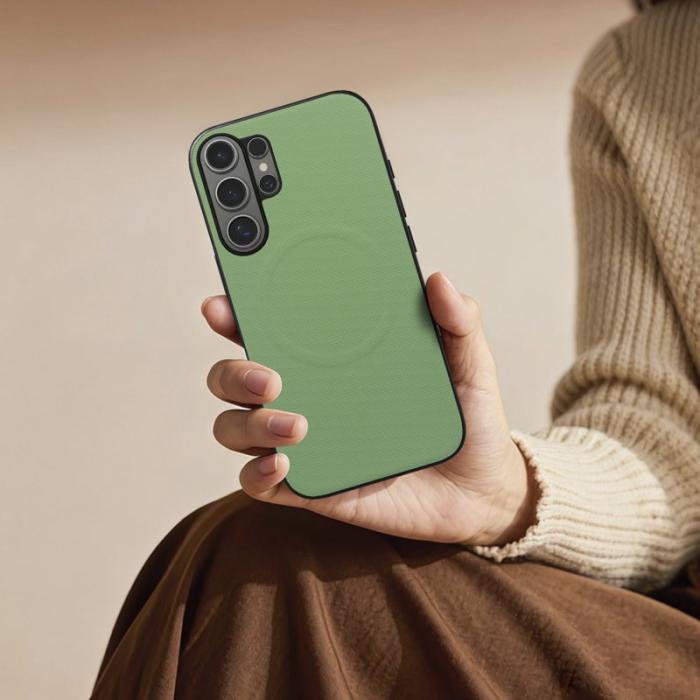 OEM - Mobilskal för Samsung Galaxy S26 Ultra Magnetiskt Konstläder + TPU - Grön