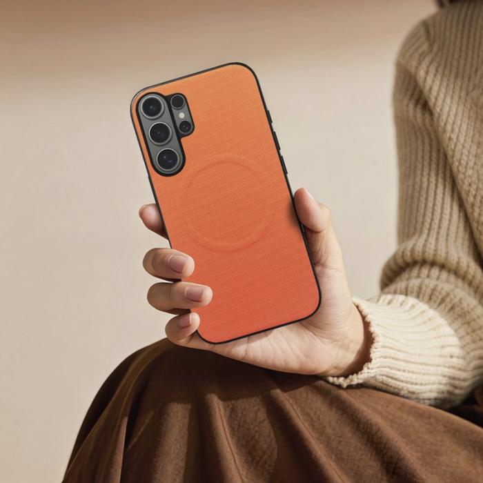 OEM - Mobilskal för Samsung Galaxy S26 Ultra Magnetiskt Konstläder + TPU - Orange