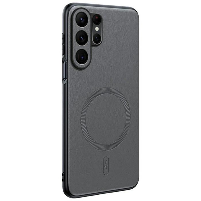 OEM - Mobilskal för Samsung Galaxy S26 Ultra Magnetiskt Konstläder TPU + PC - Grå