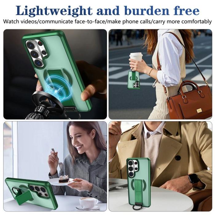OEM - Mobilskal för Samsung Galaxy S26 Ultra Magnetiskt + Kickstand - Grön