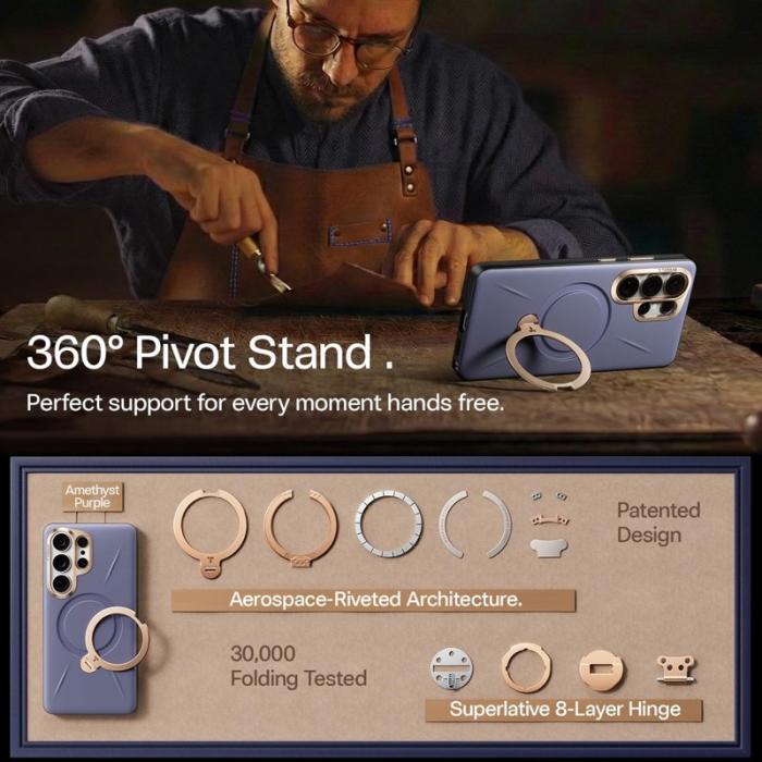 Torras - Torras Mobilskal för Samsung Galaxy S26 Ultra Magnetiskt Kickstand - Mörklila