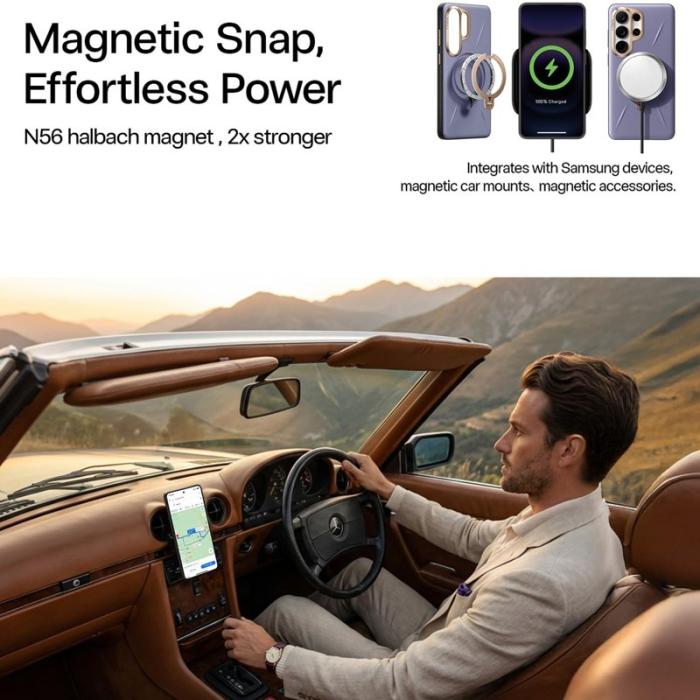 Torras - Torras Mobilskal för Samsung Galaxy S26 Ultra Magnetiskt Kickstand - Mörklila