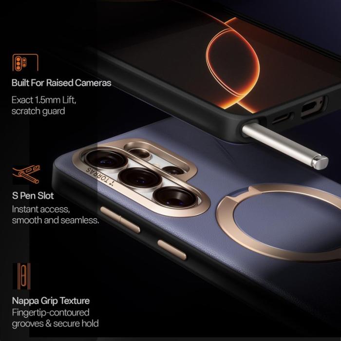 Torras - Torras Mobilskal för Samsung Galaxy S26 Ultra Magnetiskt Kickstand - Mörklila