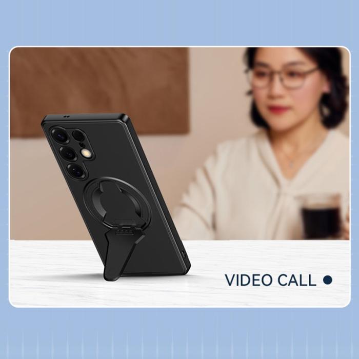 OEM - Mobilskal för Samsung Galaxy S26 Ultra Magnetiskt Kickstand PC + TPU - Vit