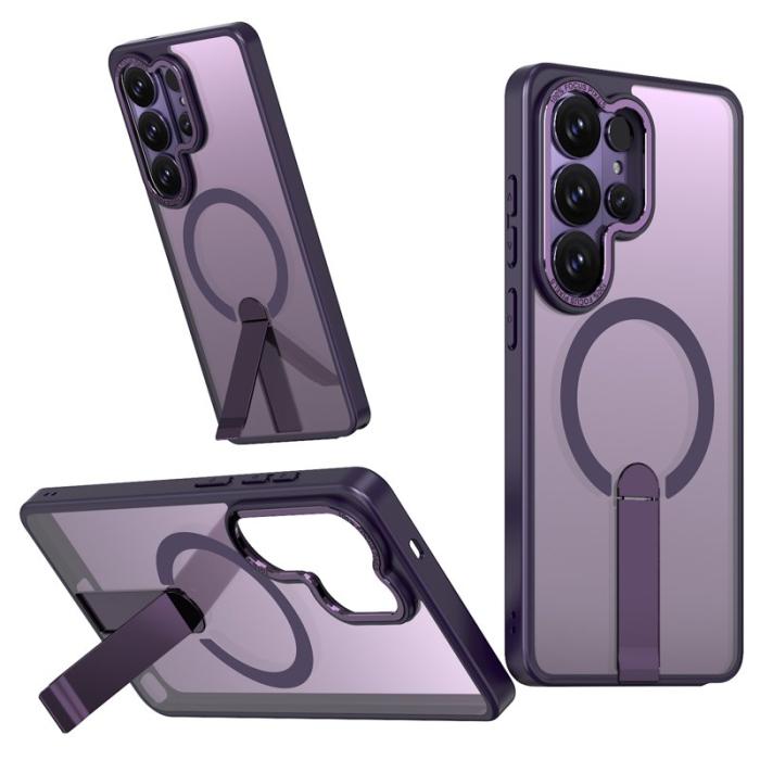 OEM - Mobilskal för Samsung Galaxy S26 Ultra Magnetiskt Kickstand TPU - Mörklila