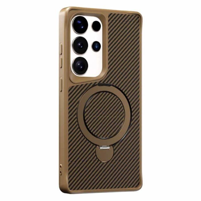 OEM - Mobilskal för Samsung Galaxy S26 Ultra Magnetiskt Kickstand TPU + PC - Brun