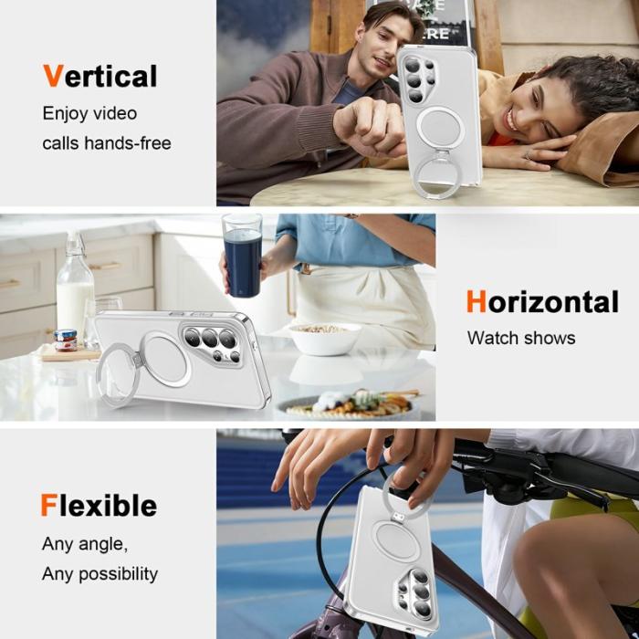 OEM - Mobilskal för Samsung Galaxy S26 Ultra Magnetiskt Kickstand - Matt Transparent