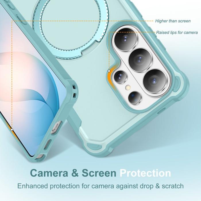 OEM - Mobilskal för Samsung Galaxy S26 Ultra Magnetiskt Kickstand TPU + PC - Sjöblå