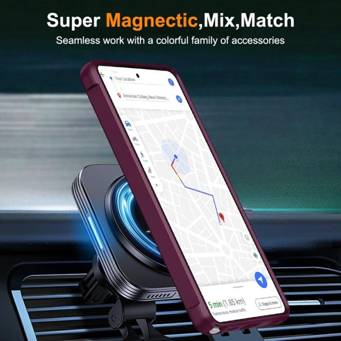 OEM - Mobilskal för Samsung Galaxy S26 Ultra Magnetiskt Kickstand TPU + PC - Vinröd