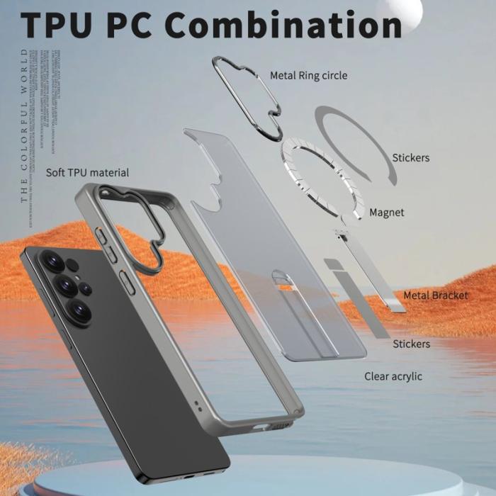 OEM - Mobilskal för Samsung Galaxy S26 Ultra Magnetiskt Kickstand TPU - Titangrå