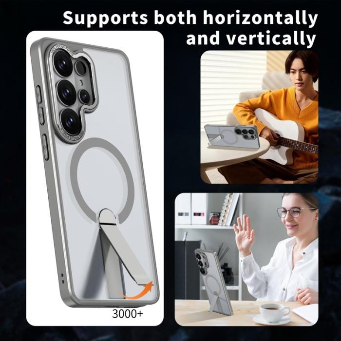 OEM - Mobilskal för Samsung Galaxy S26 Ultra Magnetiskt Kickstand TPU - Titangrå