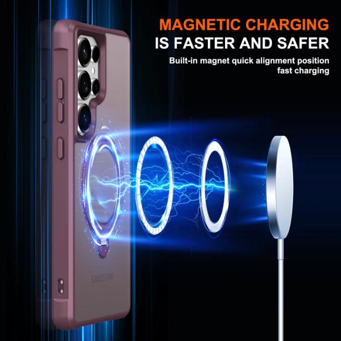 OEM - Mobilskal för Samsung Galaxy S26 Ultra Magnetiskt Kickstand TPU - Vinröd