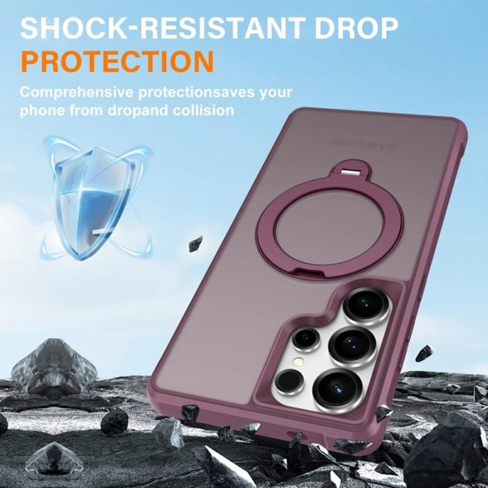 OEM - Mobilskal för Samsung Galaxy S26 Ultra Magnetiskt Kickstand TPU - Vinröd