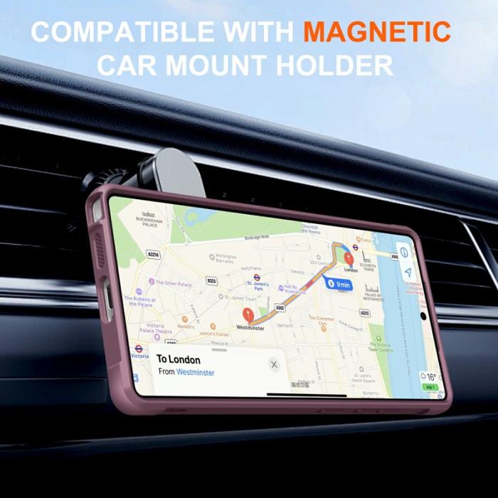 OEM - Mobilskal för Samsung Galaxy S26 Ultra Magnetiskt Kickstand TPU - Vinröd