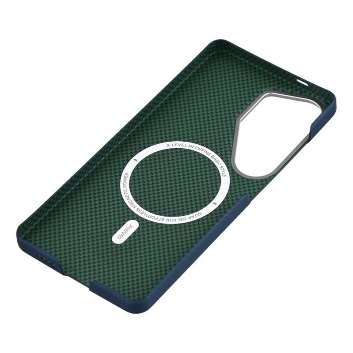 X-Level - X-Level Mobilskal för Samsung Galaxy S26 Ultra Magnetiskt Kolfiber + Metall Blå