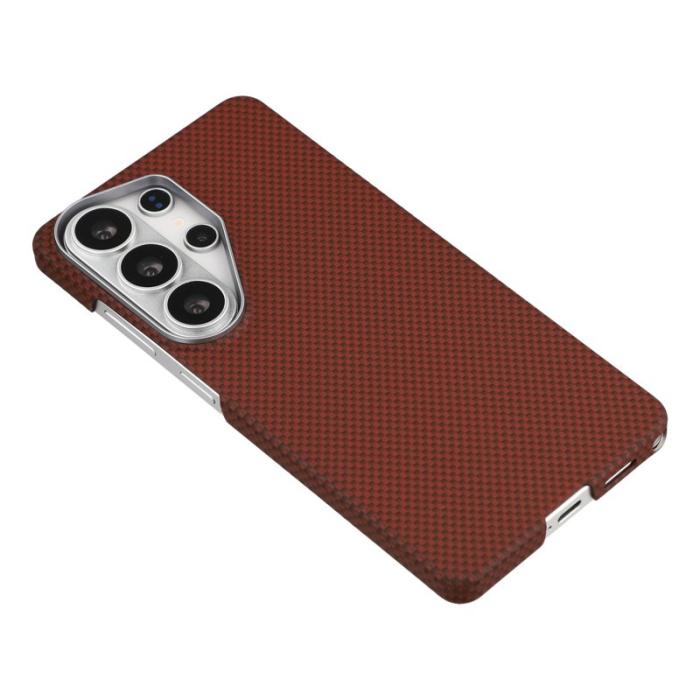 X-Level - X-Level Mobilskal för Samsung Galaxy S26 Ultra Magnetiskt Kolfiber + Metall Röd