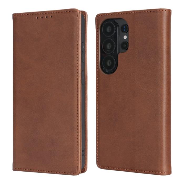 OEM - Mobilskal för Samsung Galaxy S26 Ultra Magnetiskt Konstläder - Mörkbrun