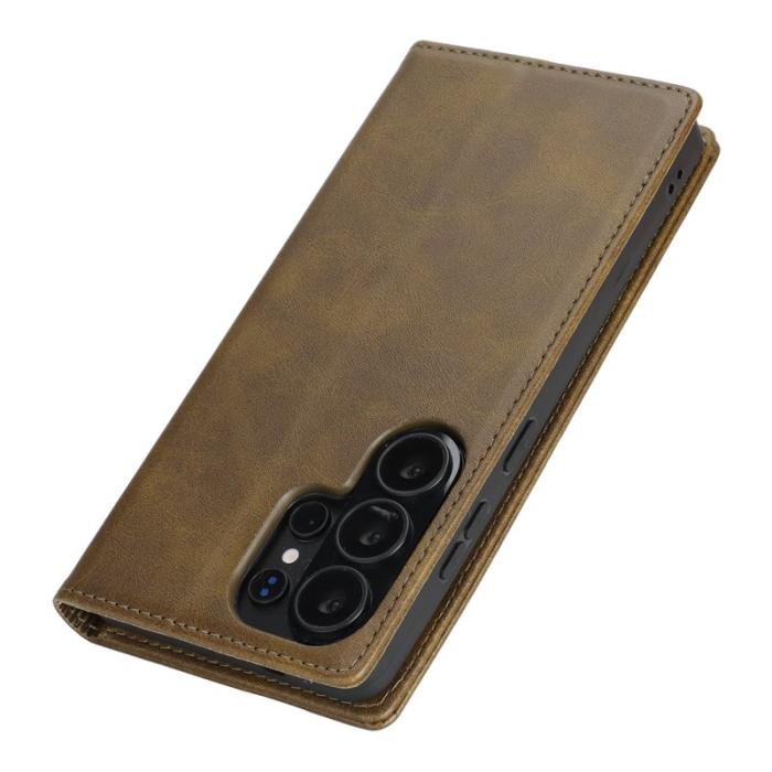 OEM - Mobilskal för Samsung Galaxy S26 Ultra Magnetiskt Konstläder - Mörkgrön