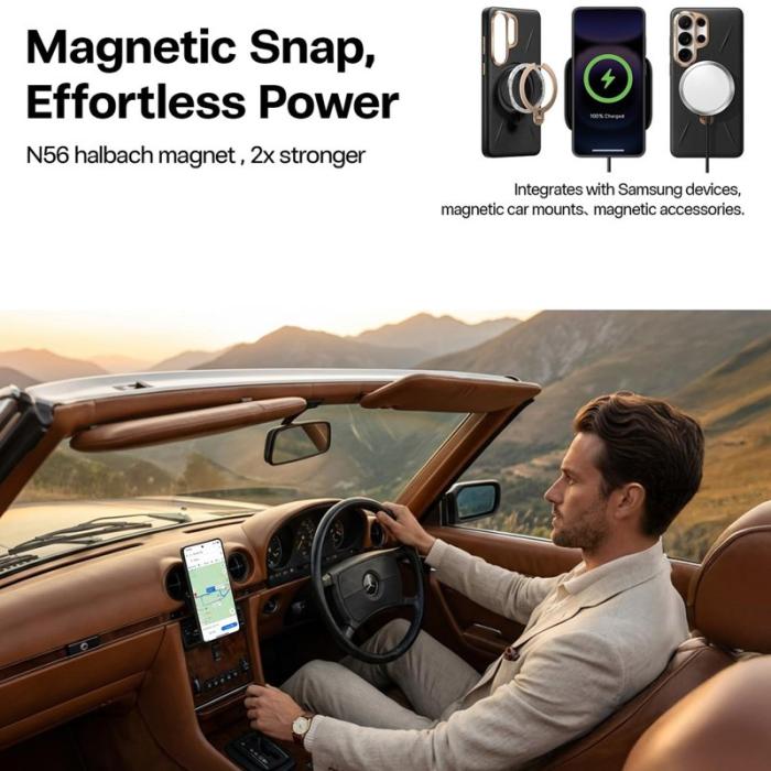 Torras - Torras Mobilskal för Samsung Galaxy S26 Ultra Magnetiskt med Kickstand - Svart