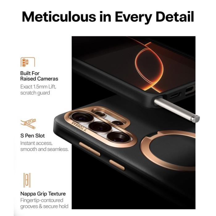 Torras - Torras Mobilskal för Samsung Galaxy S26 Ultra Magnetiskt med Kickstand - Svart