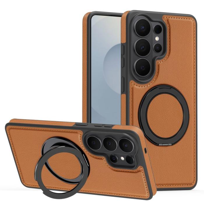 OEM - Mobilskal för Samsung Galaxy S26 Ultra Magnetiskt med Ring Kickstand - Brun