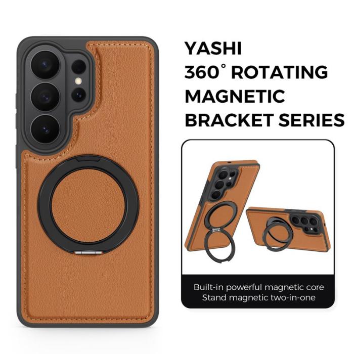 OEM - Mobilskal för Samsung Galaxy S26 Ultra Magnetiskt med Ring Kickstand - Brun
