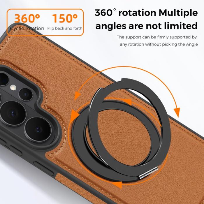 OEM - Mobilskal för Samsung Galaxy S26 Ultra Magnetiskt med Ring Kickstand - Brun