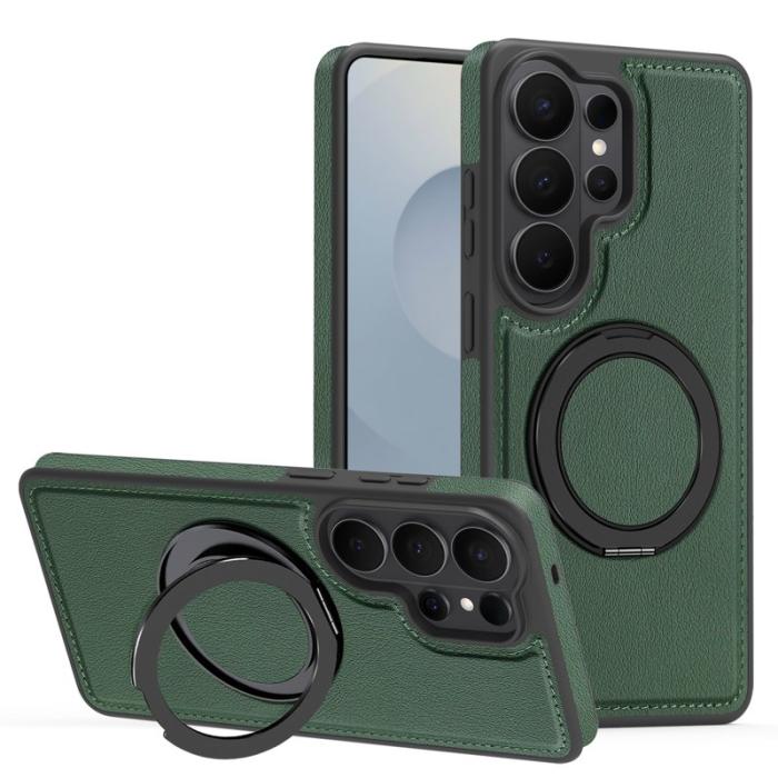 OEM - Mobilskal för Samsung Galaxy S26 Ultra Magnetiskt med Ring - Svartgrön