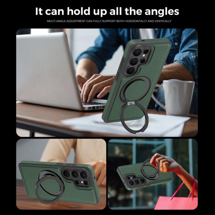 OEM - Mobilskal för Samsung Galaxy S26 Ultra Magnetiskt med Ring - Svartgrön