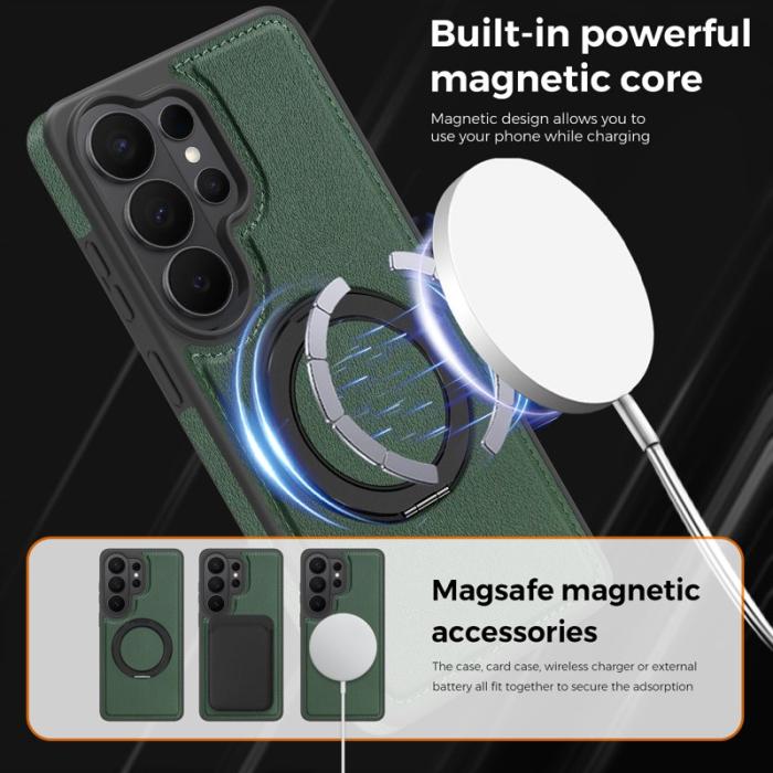 OEM - Mobilskal för Samsung Galaxy S26 Ultra Magnetiskt med Ring - Svartgrön