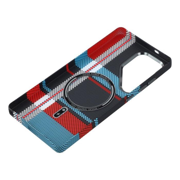 OEM - Mobilskal för Samsung Galaxy S26 Ultra Magnetiskt PC - Rutig Blå