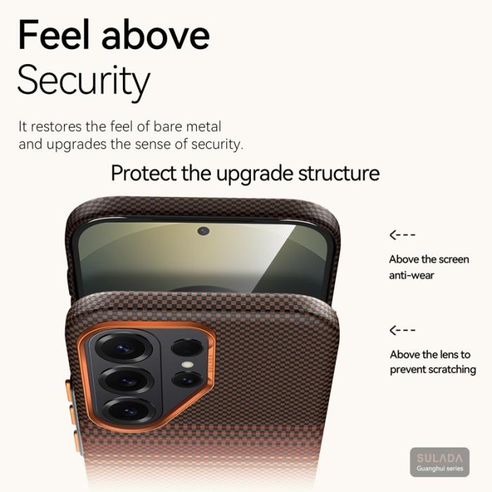 SULADA - Sulada Mobilskal för Samsung Galaxy S26 Ultra Magnetiskt PC - Solnedgång Orange