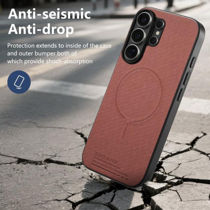 OEM - Mobilskal för Samsung Galaxy S26 Ultra Magnetiskt PC + TPU - Brunröd