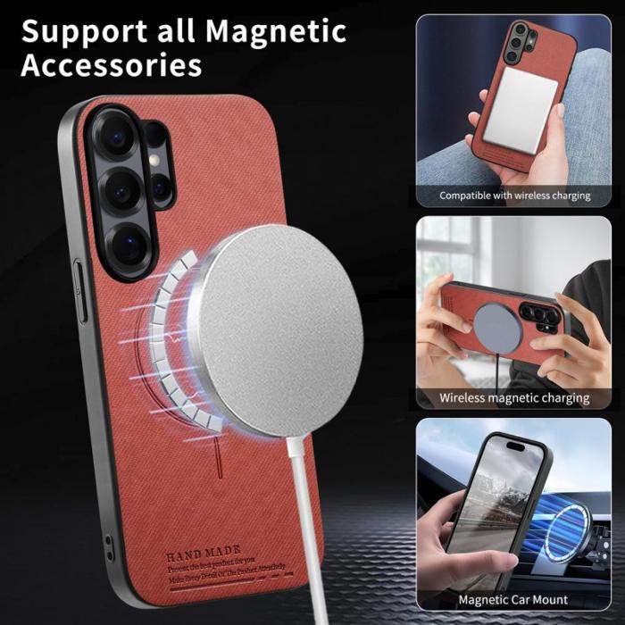 OEM - Mobilskal för Samsung Galaxy S26 Ultra Magnetiskt PC + TPU - Brunröd