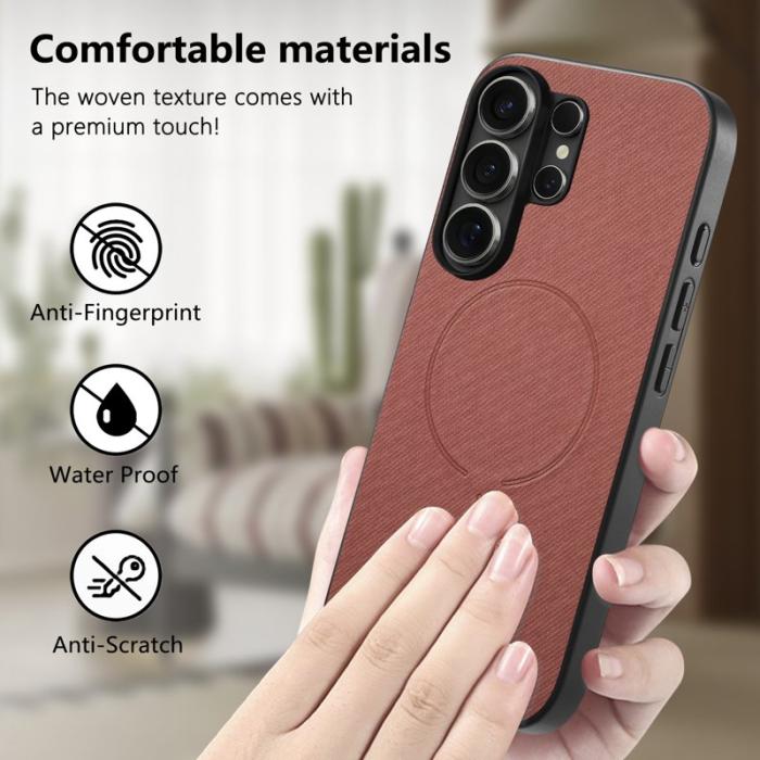 OEM - Mobilskal för Samsung Galaxy S26 Ultra Magnetiskt PC + TPU - Brunröd