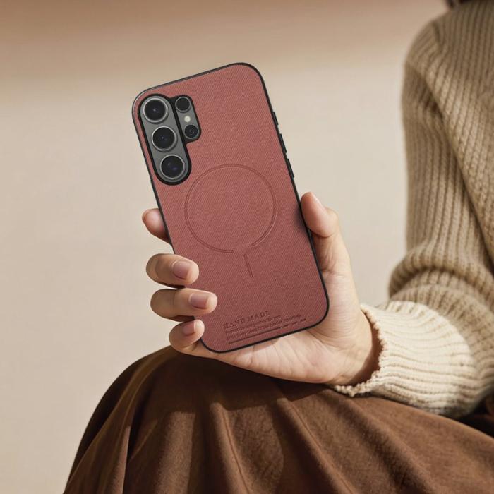 OEM - Mobilskal för Samsung Galaxy S26 Ultra Magnetiskt PC + TPU - Brunröd