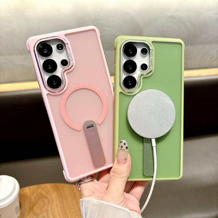 OEM - Mobilskal för Samsung Galaxy S26 Ultra Magnetiskt PC + TPU med Kickstand - Rosa