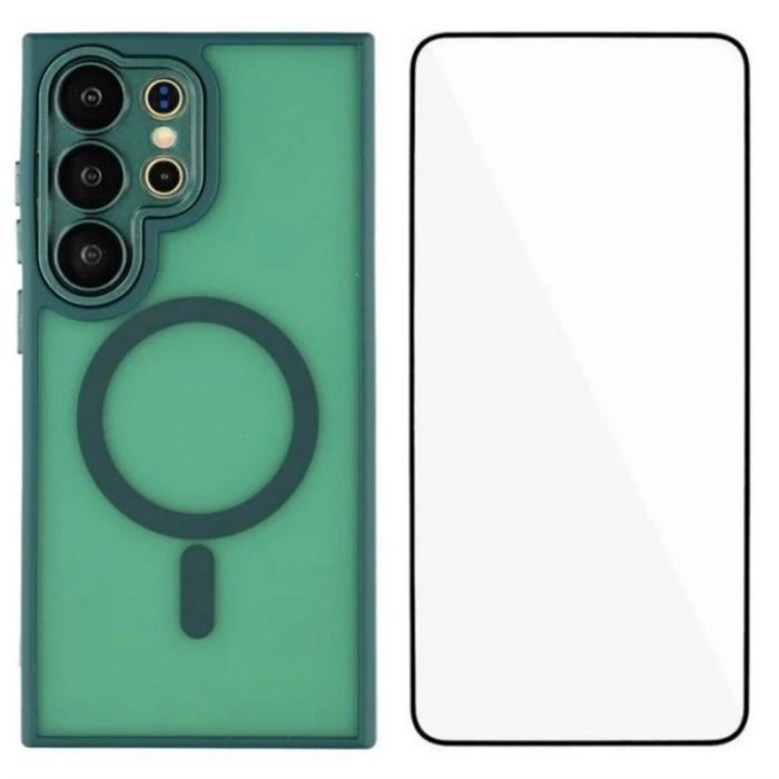 WANLONFENG - WANLONFENG Mobilskal för Samsung Galaxy S26 Ultra Magnetiskt PC + TPU - Mörkgrön