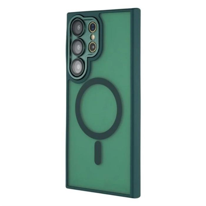 WANLONFENG - WANLONFENG Mobilskal för Samsung Galaxy S26 Ultra Magnetiskt PC + TPU - Mörkgrön