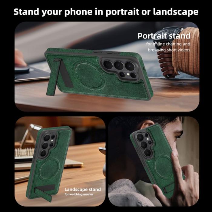 OEM - Mobilskal för Samsung Galaxy S26 Ultra Magnetiskt PC + TPU - Svartgrön