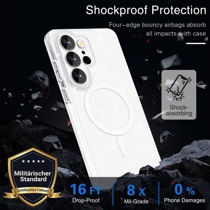 OEM - Mobilskal för Samsung Galaxy S26 Ultra Magnetiskt PC + TPU - Transparent Vit