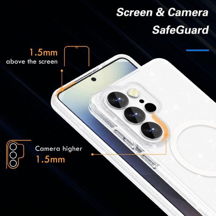 OEM - Mobilskal för Samsung Galaxy S26 Ultra Magnetiskt PC + TPU - Transparent Vit