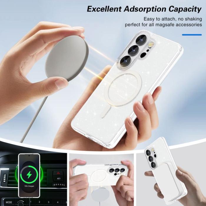 OEM - Mobilskal för Samsung Galaxy S26 Ultra Magnetiskt PC + TPU - Transparent Vit