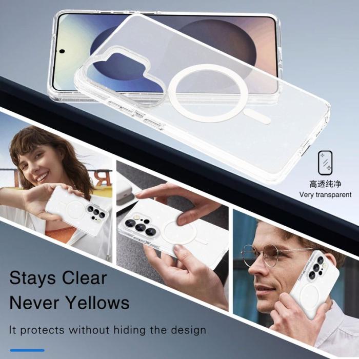 OEM - Mobilskal för Samsung Galaxy S26 Ultra Magnetiskt PC + TPU - Transparent Vit