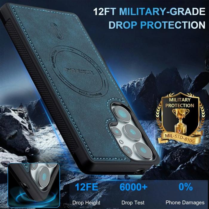 LC.imeeke - LC.IMEEKE Mobilskal för Samsung Galaxy S26 Ultra Magnetiskt Konstläder - Blå