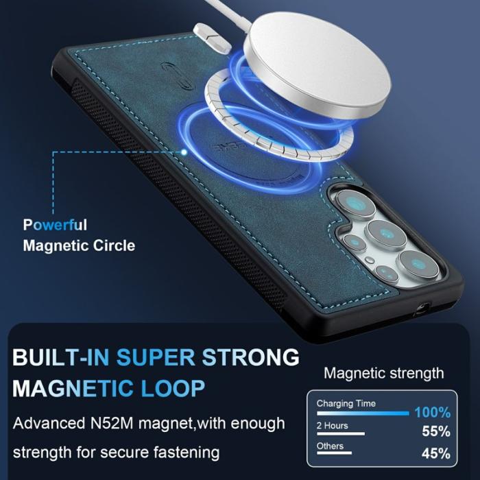LC.imeeke - LC.IMEEKE Mobilskal för Samsung Galaxy S26 Ultra Magnetiskt Konstläder - Blå