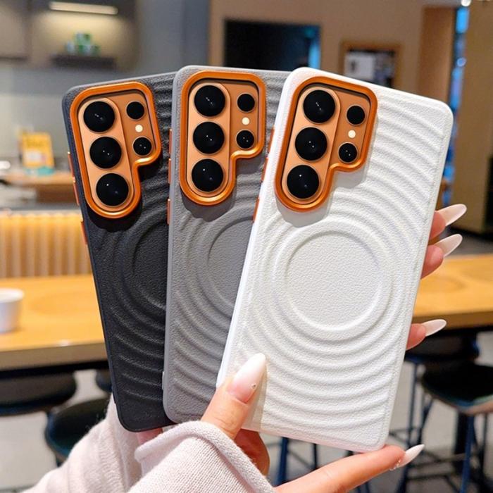 OEM - Mobilskal för Samsung Galaxy S26 Ultra Magnetiskt Konstläder - Grå