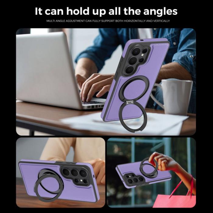 OEM - Mobilskal för Samsung Galaxy S26 Ultra Magnetiskt Konstläder - Ljuslila